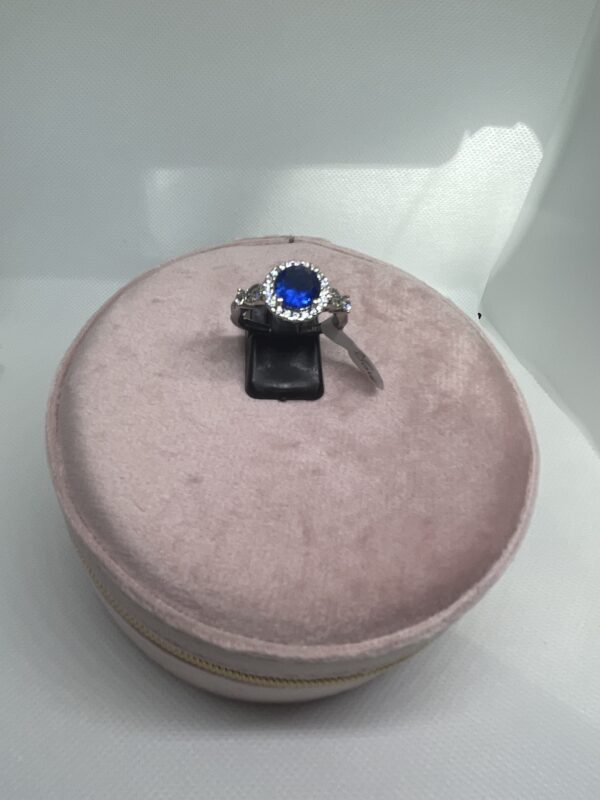 Blue Moissanite Ring