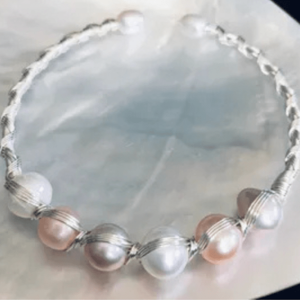 Cultured Pearl Wrapped Bangle