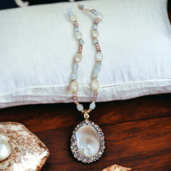 Pearl And Bead Pendant Necklace